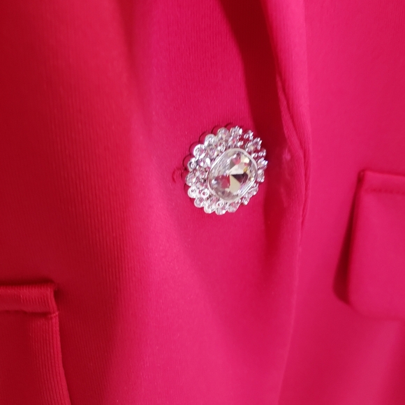 JM Studio by John Meyer Women's Pink Bling Rhinestone Blazer NWT (Large) - Picture 2 of 9